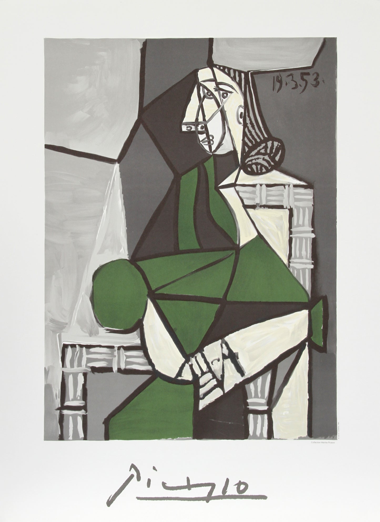 Portrait de Femme Assise, Robe Verte by Pablo Picasso