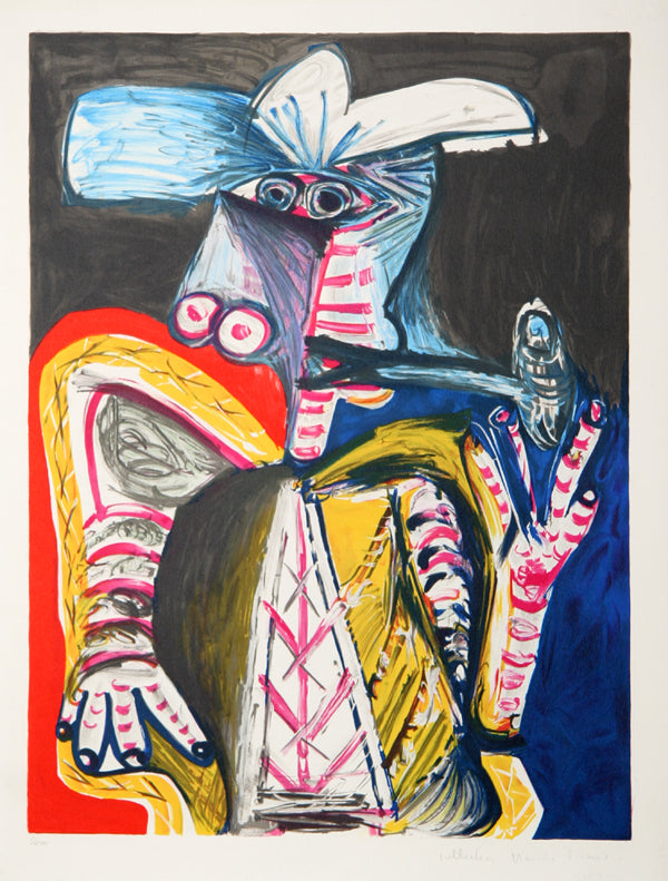 Pablo Picasso, Personnage a la Pipe, 16-E, Lithograph on Arches Paper