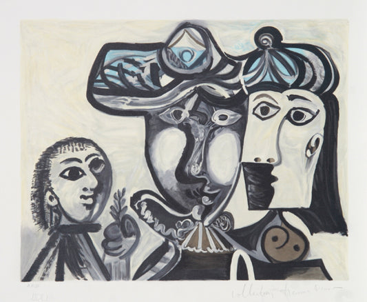 Pablo Picasso, Couple et Enfant au Rameau d'Olivier, 27-1, Lithograph on Arches Paper