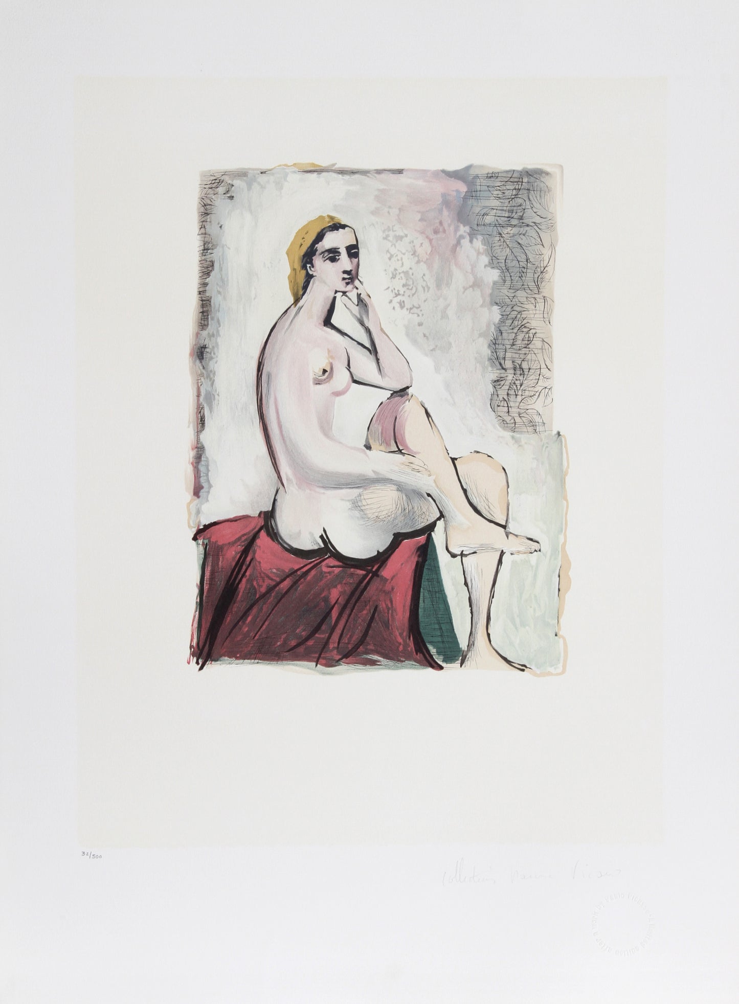 Pablo Picasso, Nu Assis, 32-3, Lithograph on Arches Paper