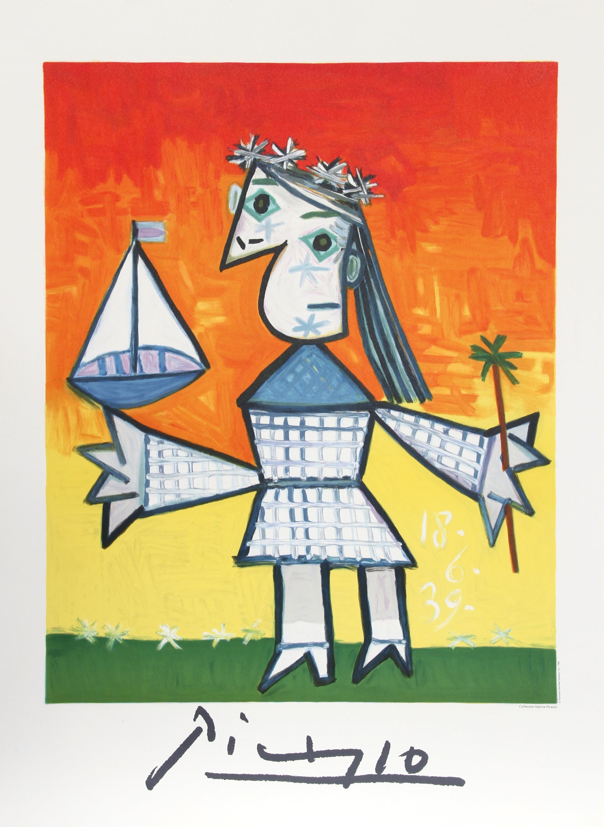 Fillette Couronee au Bateau by Pablo Picasso