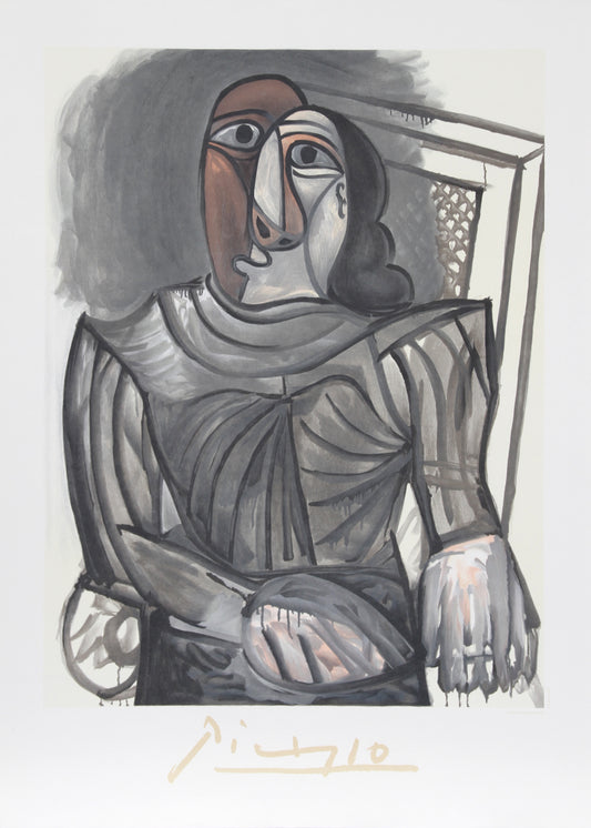 Femme Assise a la Robe Grise by Pablo Picasso