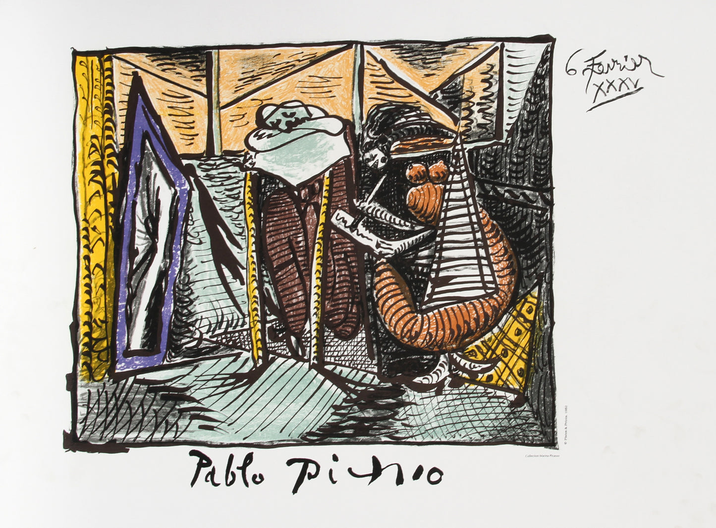 Femme Dessinant, Femme Assoupie by Pablo Picasso