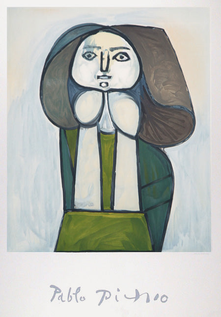 Portrait de Femme a la Robe Verte, 24-6-k by Pablo Picasso