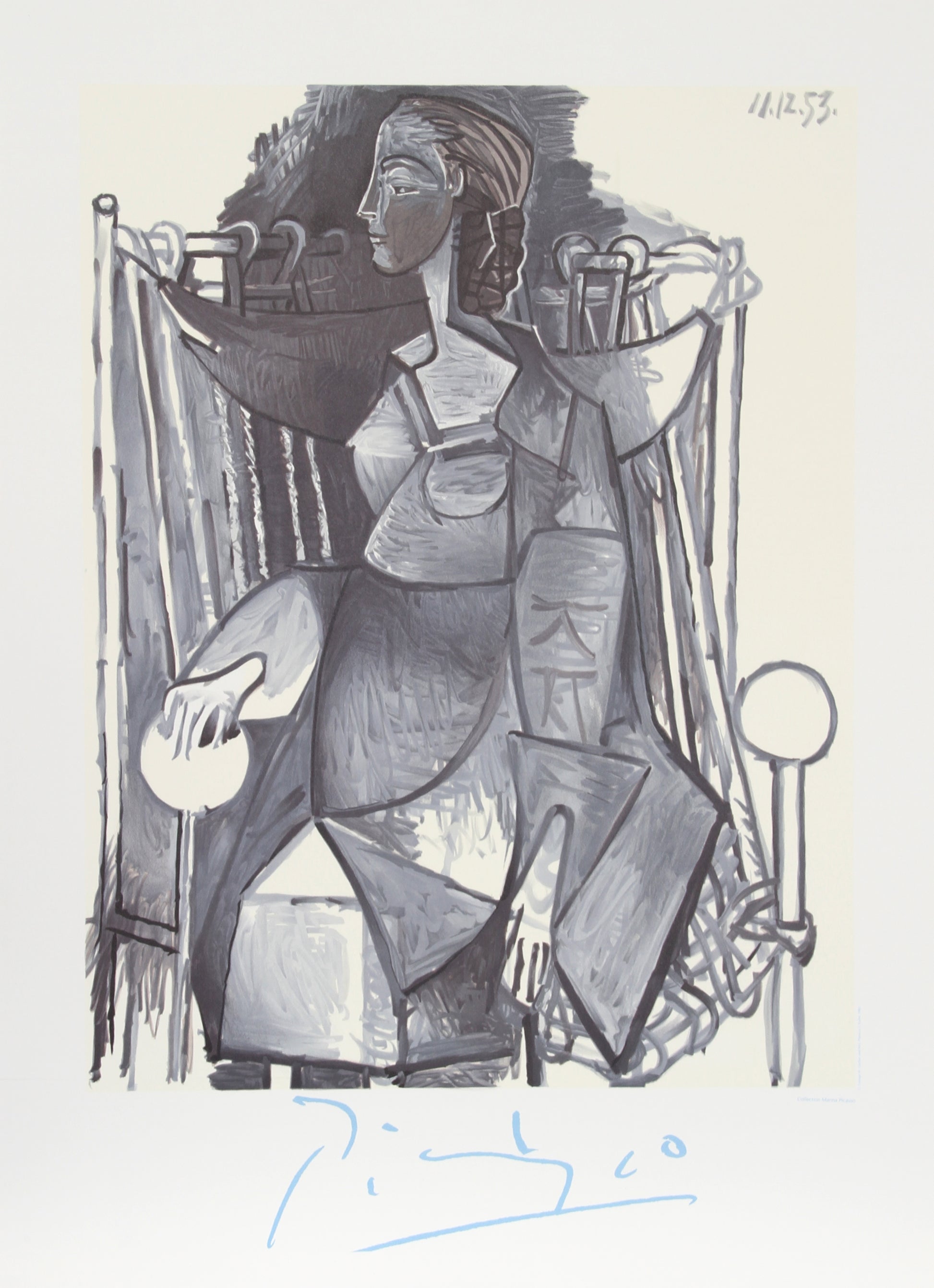 Femme Assise dans un Fauteuil Tresse by Pablo Picasso