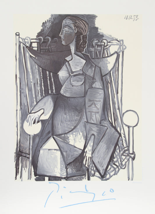 Femme Assise dans un Fauteuil Tresse by Pablo Picasso