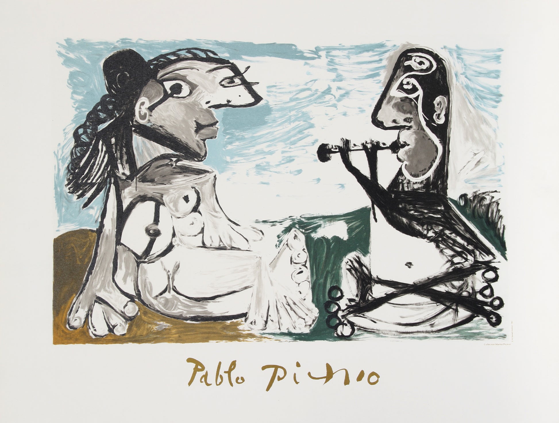 Femme Assise et Joueur de Flute by Pablo Picasso