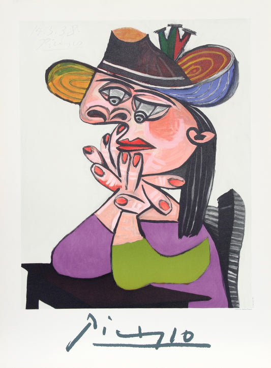 Buste de Femme Assise - Les Mains Sous le Menton by Pablo Picasso