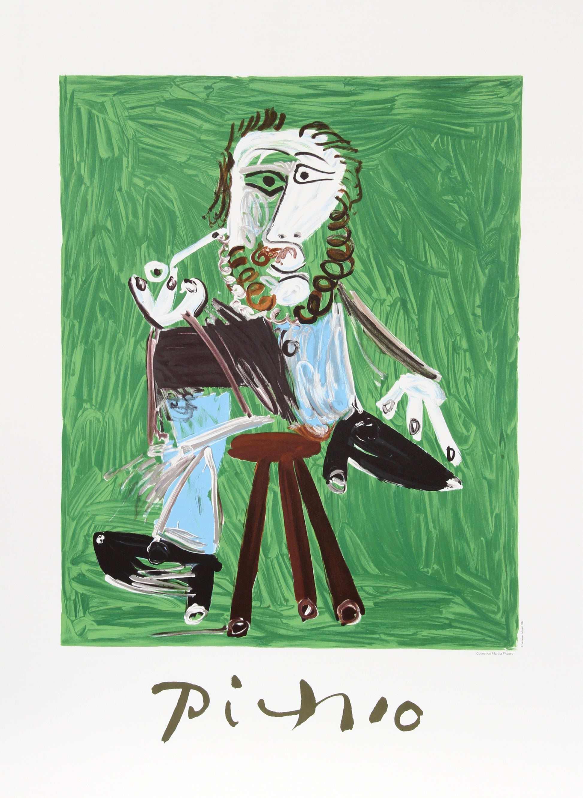 Homme a la Pipe Assise sur un Tabouret by Pablo Picasso