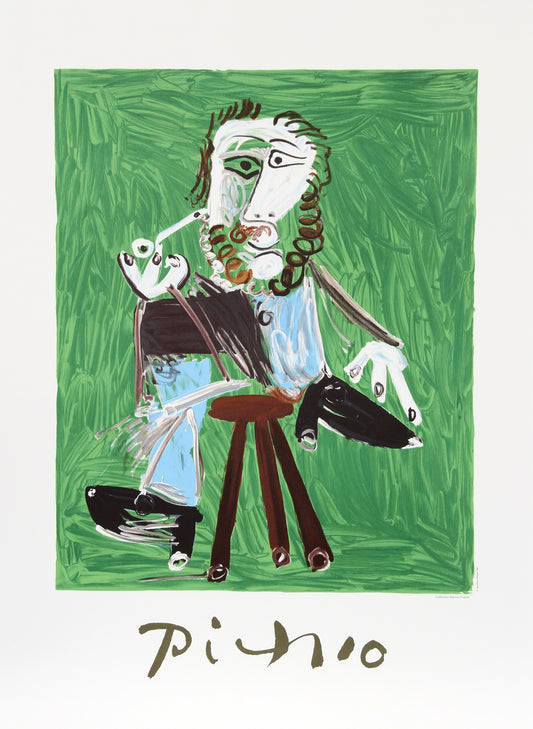 Homme a la Pipe Assise sur un Tabouret by Pablo Picasso
