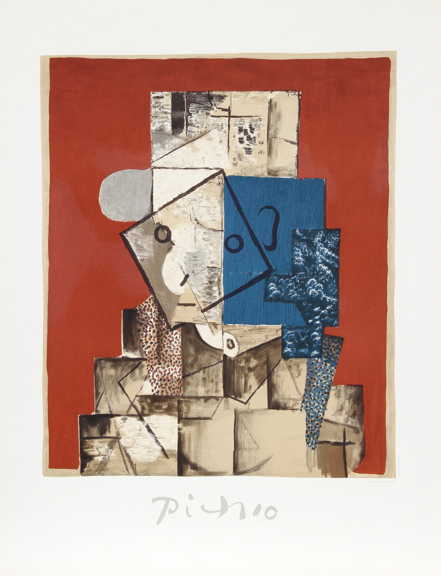 Visage sur Fond Rouge by Pablo Picasso