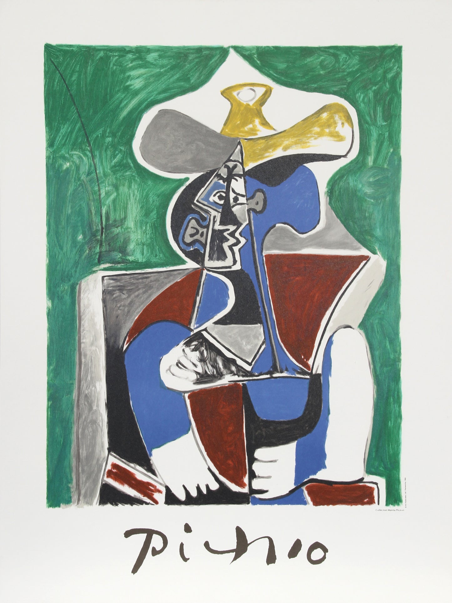 Buste au Chapeau Jaune et Gris by Pablo Picasso