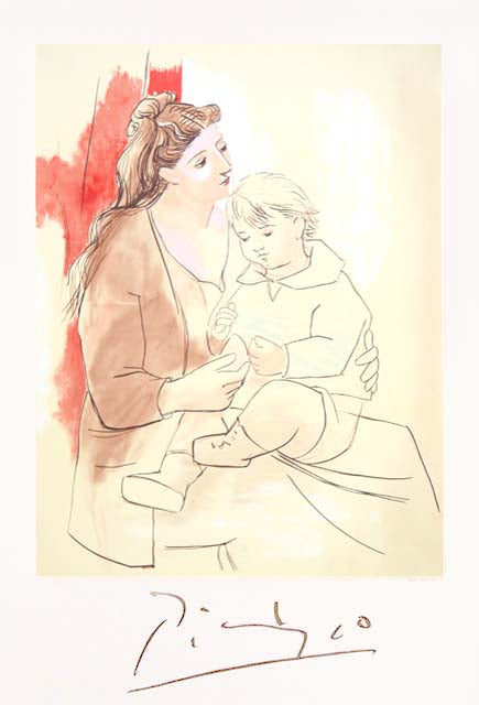 Maternite au Rideau Rouge by Pablo Picasso