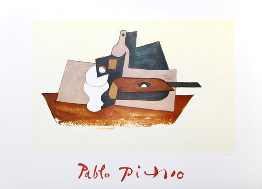 Guitare Verre et Bouteille by Pablo Picasso