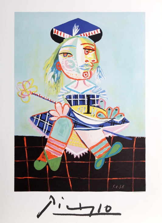 La Fille De L'Artiste À Deux Ans Et Demi Avec Un Bateau by Pablo Picasso