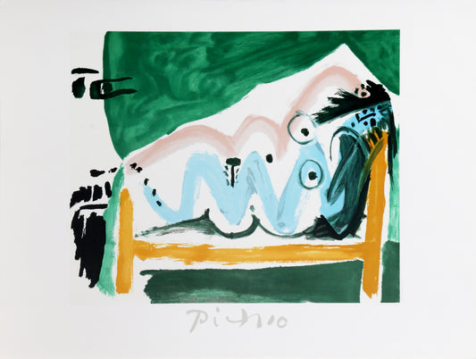 Ne Allongee et Tete d'Homme de Profil by Pablo Picasso