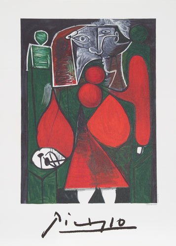 Pablo Picasso, Femme en Rouge su Fauteuil, 1-C-k, Lithograph