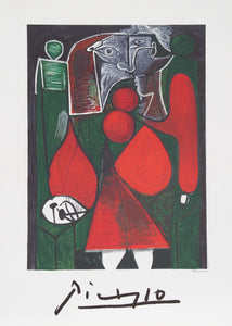 Pablo Picasso, Femme en Rouge su Fauteuil, 1-C-k, Lithograph