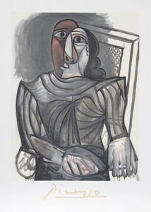 Pablo Picasso, Femme Assise a la Robe Grise, 12-B-k, Lithograph