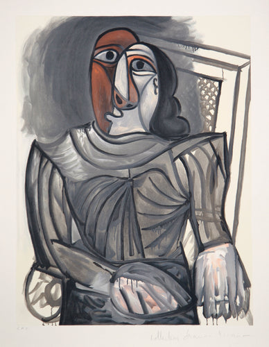 Pablo Picasso, Femme Assise a la Robe Grise, 12-B, Lithograph on Arches Paper