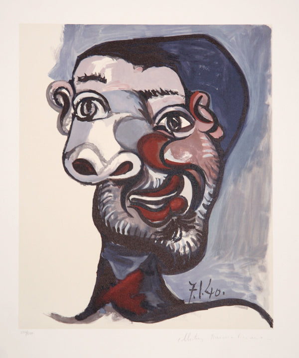 Pablo Picasso, Tete de Homme, 13-C, Lithograph on Arches Paper
