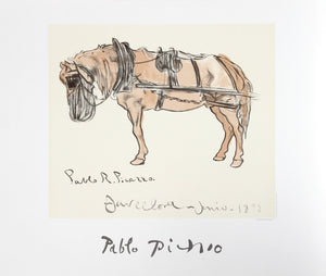 Pablo Picasso, Cheval Attele, 15-B-k, Lithograph