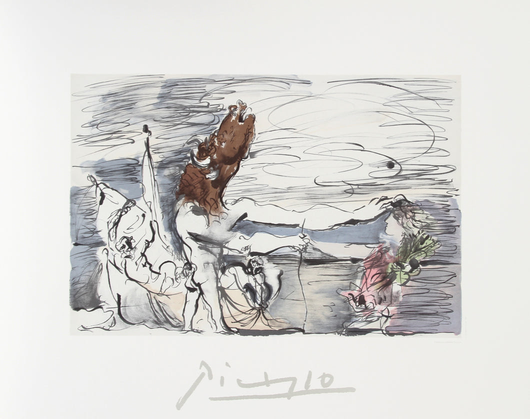 Pablo Picasso, Minotaure aveugle Conduit par une Petite Fille, 19-B-k, Lithograph