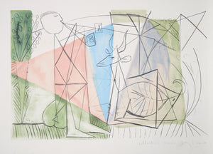 Pablo Picasso, Joueur de Flute et Gazelle, 19-C, Lithograph on Arches Paper