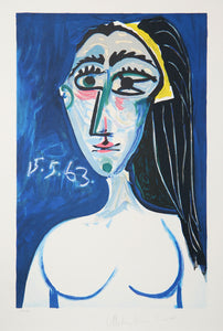 Pablo Picasso, Buste de Femme Nue Face, 1, Lithograph on Arches Paper