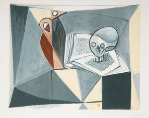 Pablo Picasso, Tete de Mort et Livre, 20-D, Lithograph on Arches Paper