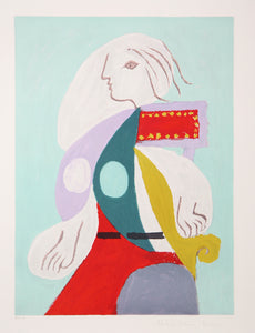 Pablo Picasso, Femme a la Robe Multicolore, 22-B, Lithograph on Arches Paper