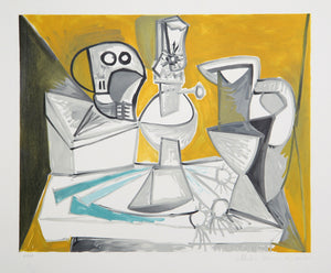Pablo Picasso, Tete de Morte, Lampe Cruches et Poireaux, 24-8, Lithograph on Arches Paper