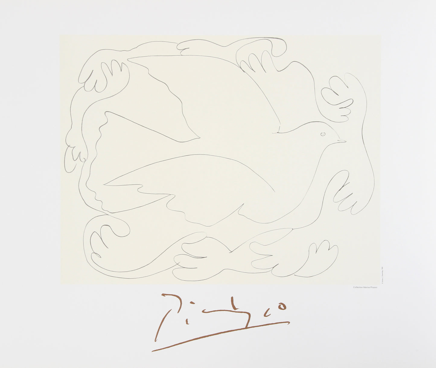 Pablo Picasso, Etudes de Mains et Colombe, 25-2-k, Lithograph