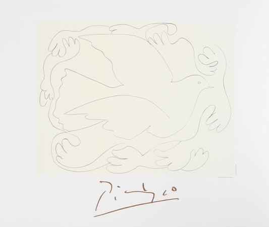 Pablo Picasso, Etudes de Mains et Colombe, 25-2-k, Lithograph