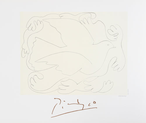 Pablo Picasso, Etudes de Mains et Colombe, 25-2-k, Lithograph