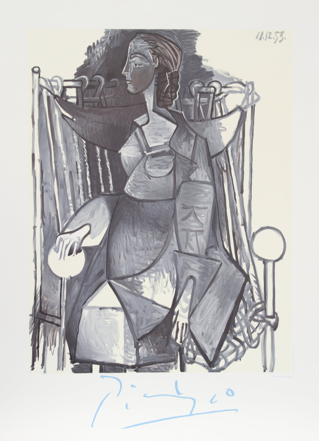 Pablo Picasso, Femme Assise dans un Fauteuil Tresse, 25-6-k, Lithograph