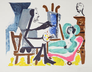 Pablo Picasso, Le peintre et son modele, 26-9, Lithograph on Arches Paper