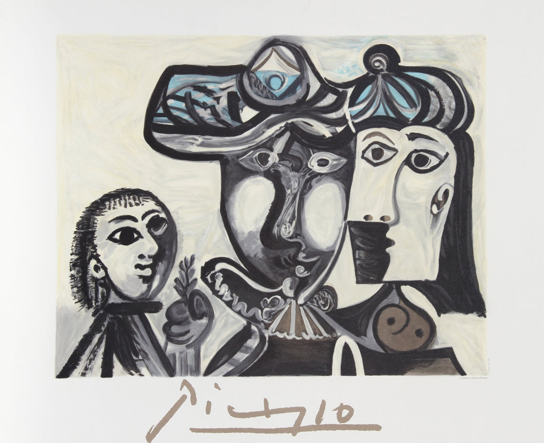 Pablo Picasso, Couple et Enfant au Rameau d'Olivier, 27-1-k, Lithograph