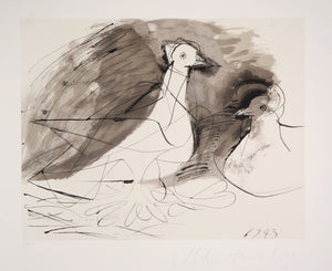 Pablo Picasso, Pigeons, 27-3, Lithograph on Arches Paper