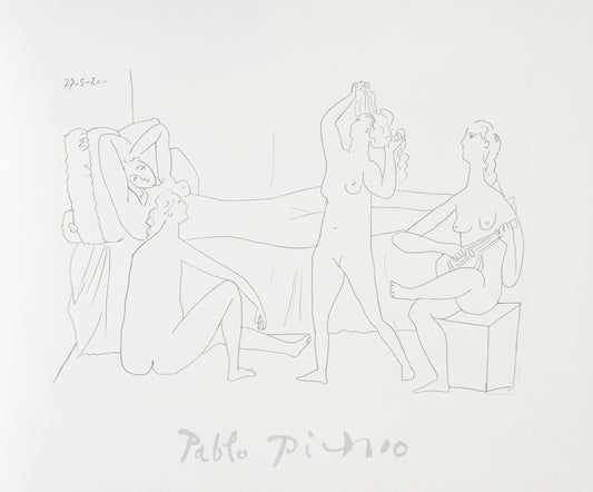 Pablo Picasso, Quatre Nus au Harem, 27-6-k, Lithograph