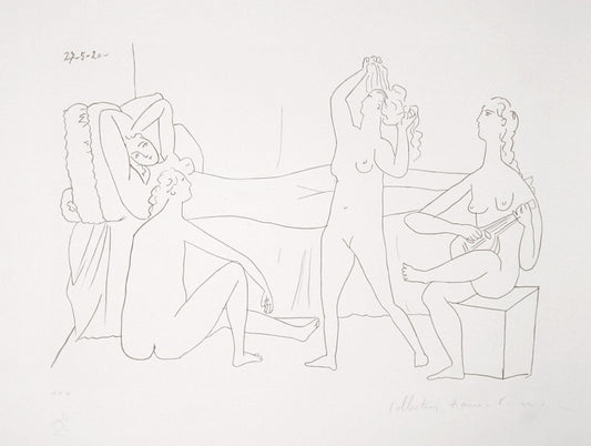Pablo Picasso, Quatre Nus au Harem, 27-6, Lithograph on Arches Paper