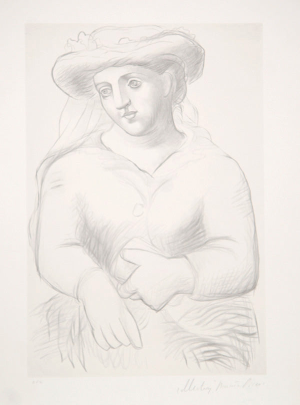 Pablo Picasso, Femme au Chapeau et au Missel, 27-9, Lithograph on Arches Paper