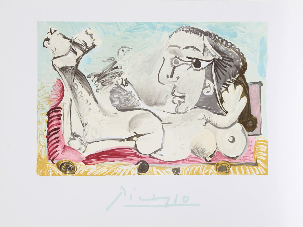Pablo Picasso, Nu Couch̩ ÌÊ l'Oiseau, 28-4-k, Lithograph