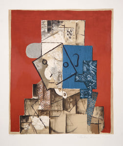 Pablo Picasso, Visage sur Fond Rouge, 32-4, Lithograph on Arches Paper