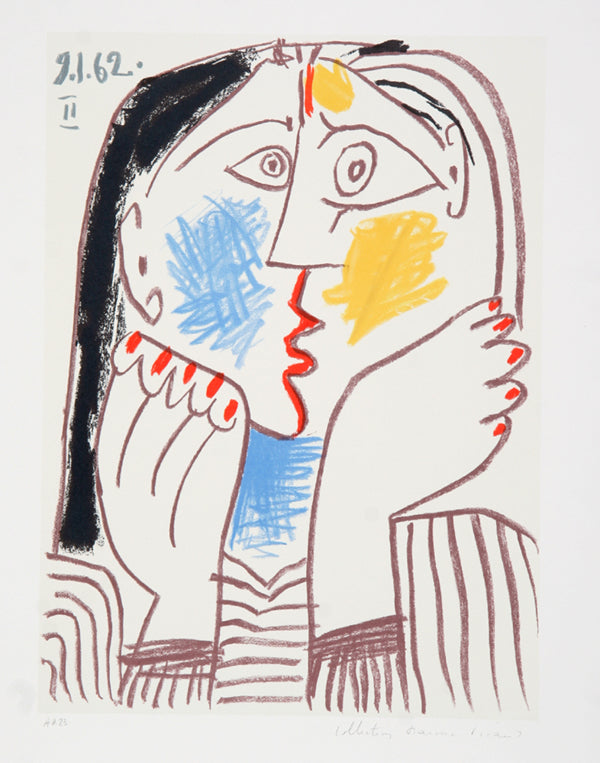 Pablo Picasso, Tete Appuyee sur les Mains II, 39-1, Lithograph on Arches Paper