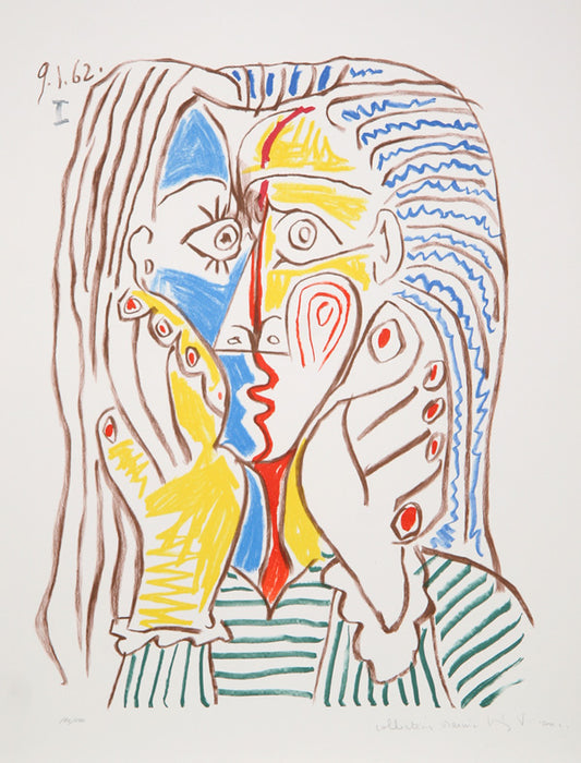 Pablo Picasso, Visage, 39-8, Lithograph on Arches Paper