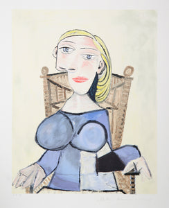 Pablo Picasso, Femme Blonde Au Fauteuil D'Osier, 4-D, Lithograph on Arches Paper