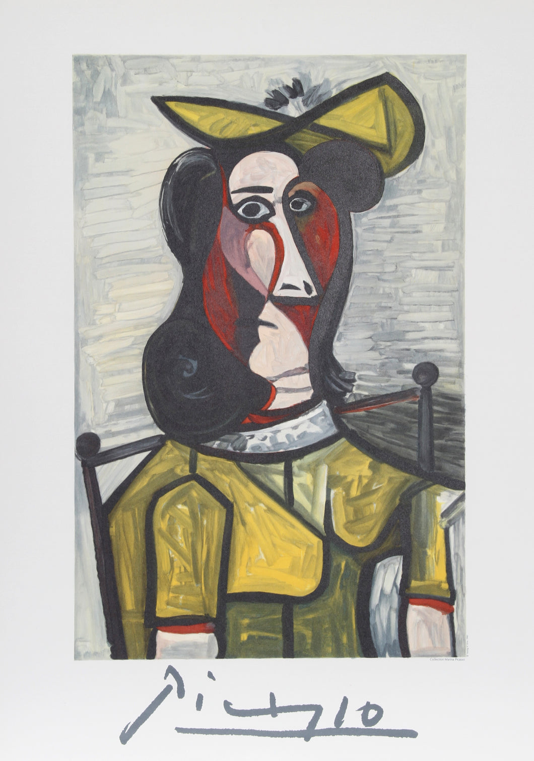 Pablo Picasso, Portrait de Femme au Chapeau et a la Robe Vert Jaune, 5-A-k, Lithograph