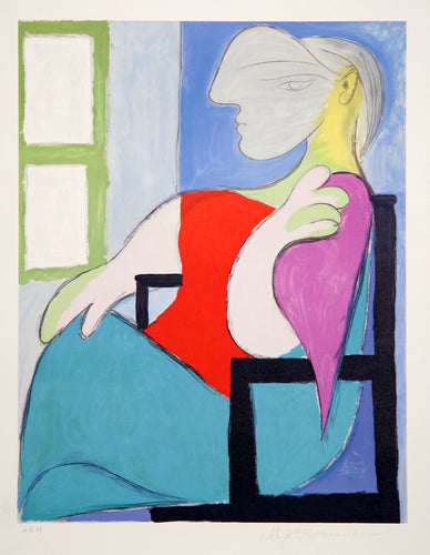 Pablo Picasso, Femme Assise Pres d'Une Fenetre, 5-D, Lithograph on Arches Paper
