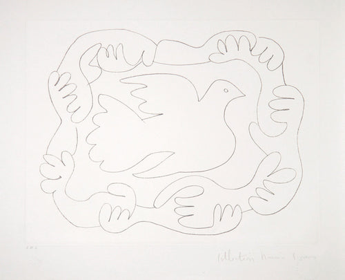 Pablo Picasso, Etudes de Mains et Colombe, 51-D, Lithograph on Arches Paper